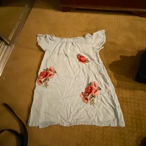 off the soldier casual dress with patches